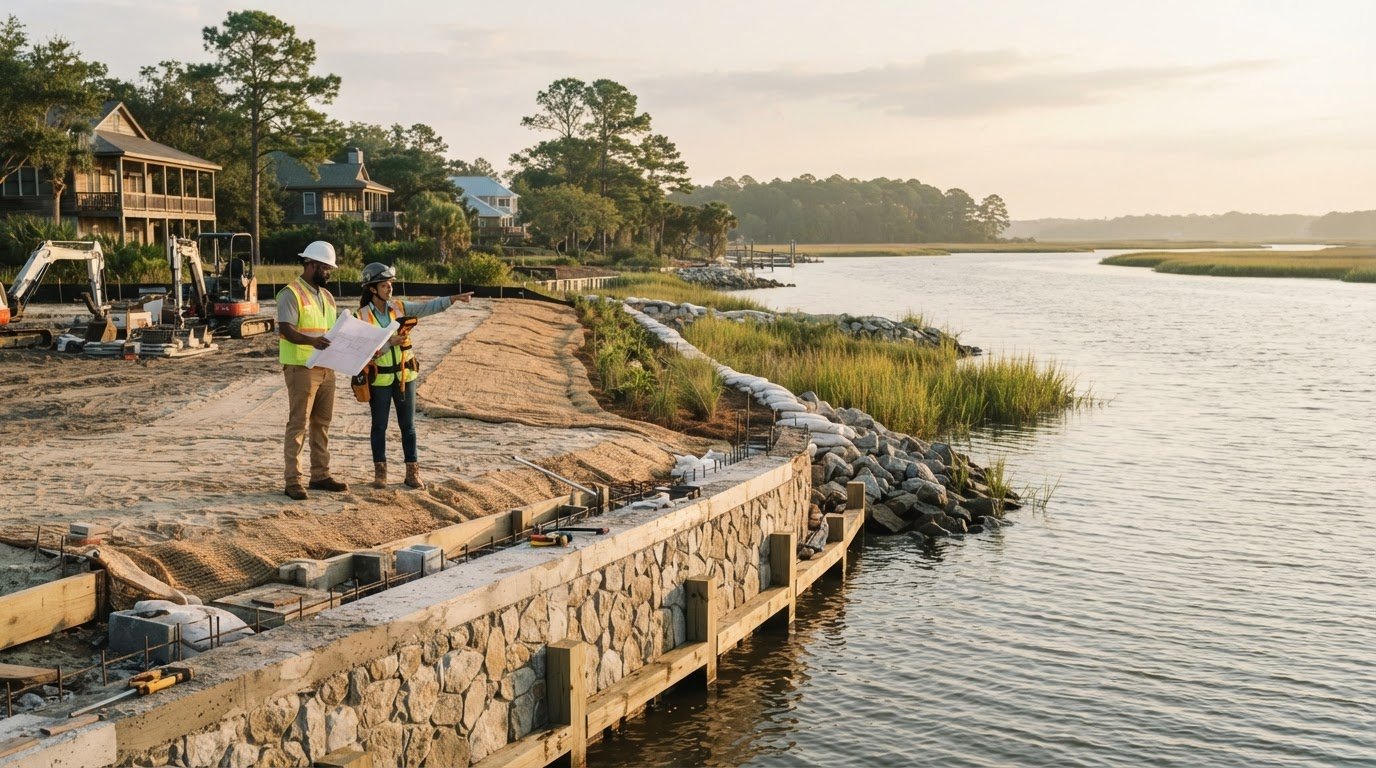 Seawall Construction in NC: Choosing the Right Shoreline Solution